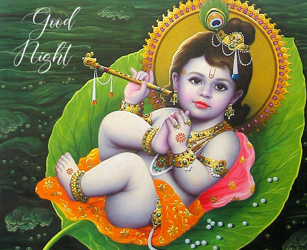 Lord Shri Krishna Good Night Images Pics for Mobile Download 1080p