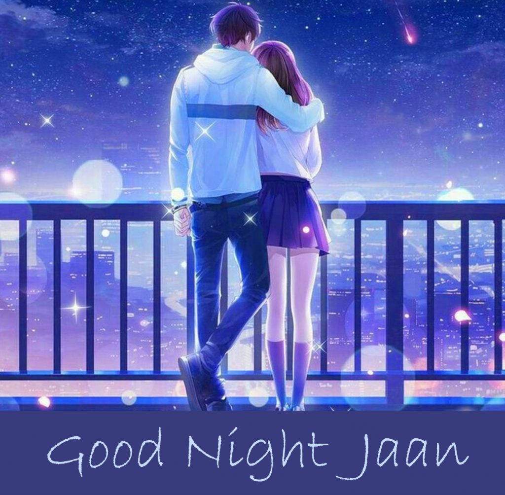 Animated-Couple-in-Night-Scenery-with-Good-Night-Jaan-Wish