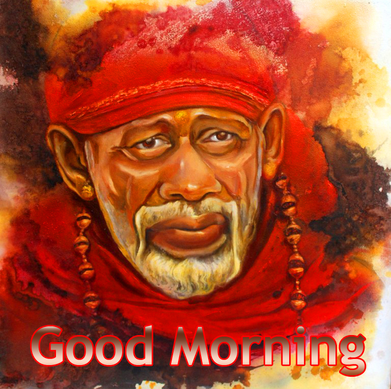 Best-Sai-Baba-Painting-with-Good-Morning-Wish