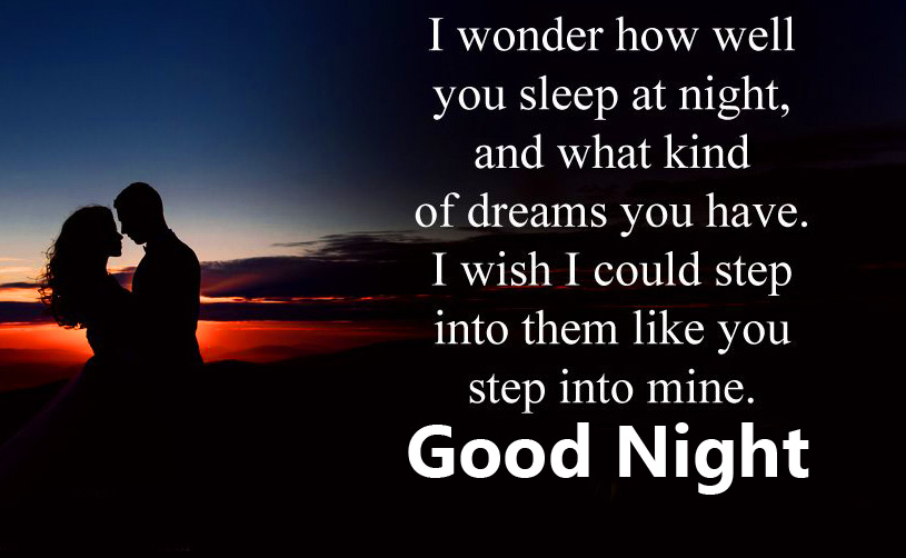 Couple Good Night Romantic English Message Photo