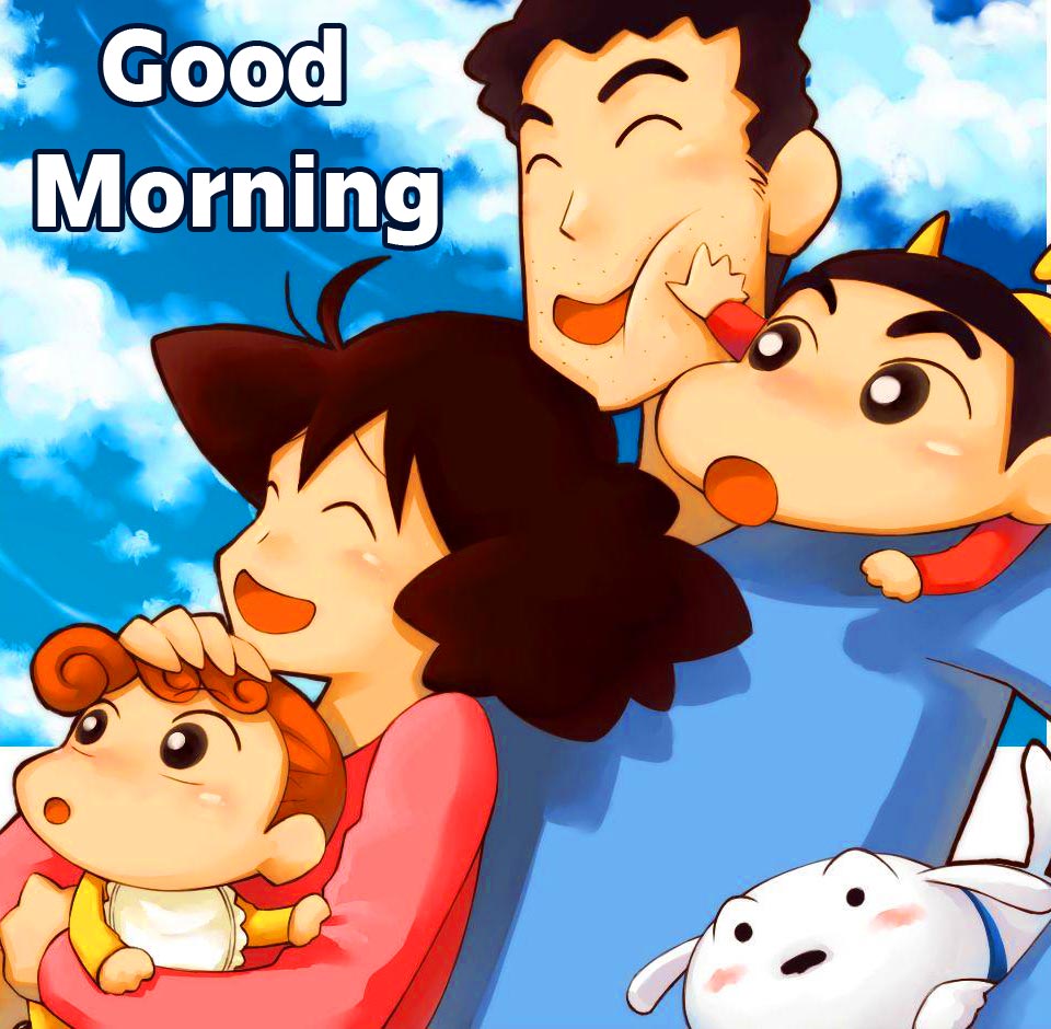 Cute and Adorable Shin Chan and Family Good Morning Picture