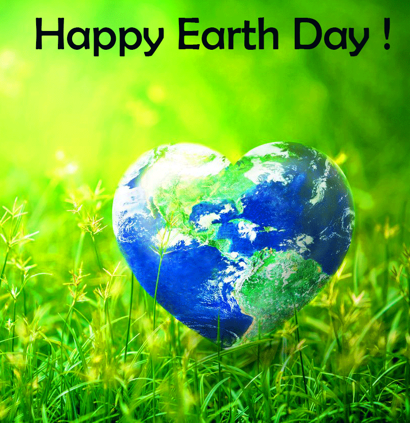 Earth Heart Pic with Happy Earth Day! Wish