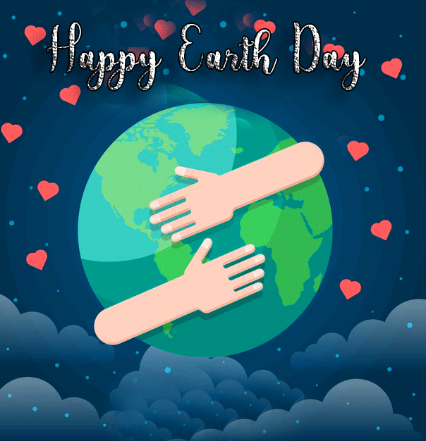 Earth Hugging Happy Earth Day Image