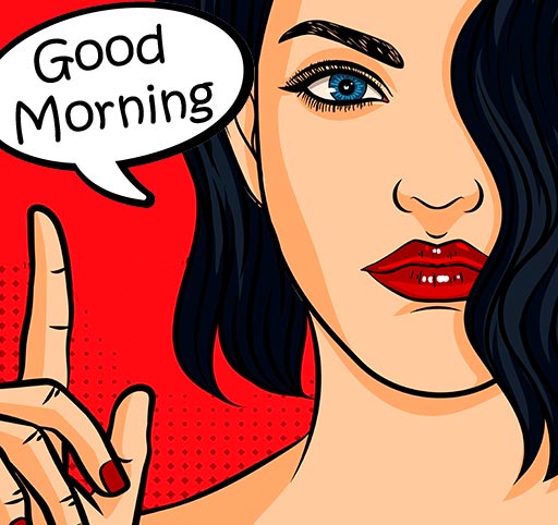 Girl Cartoon Good Morning Image