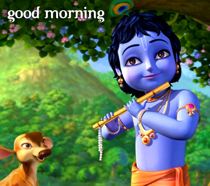 Good Morning Krishna Cartoon Pic