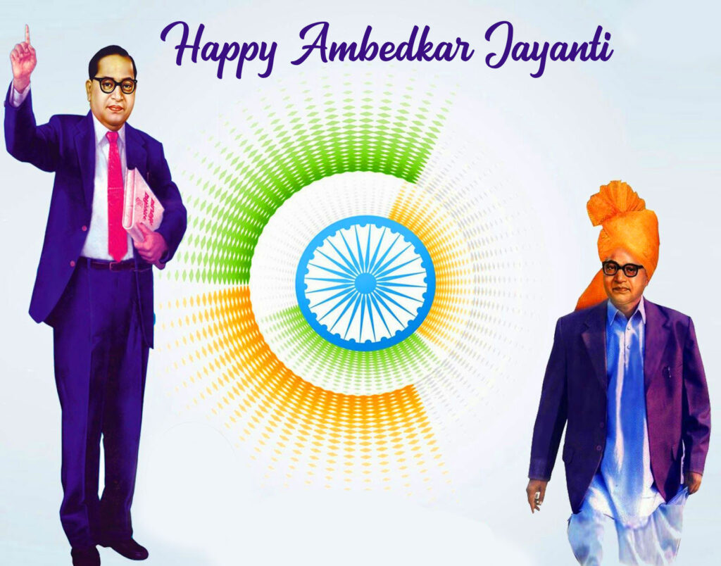 Happy Ambedkar Jayanti HD Blue Image