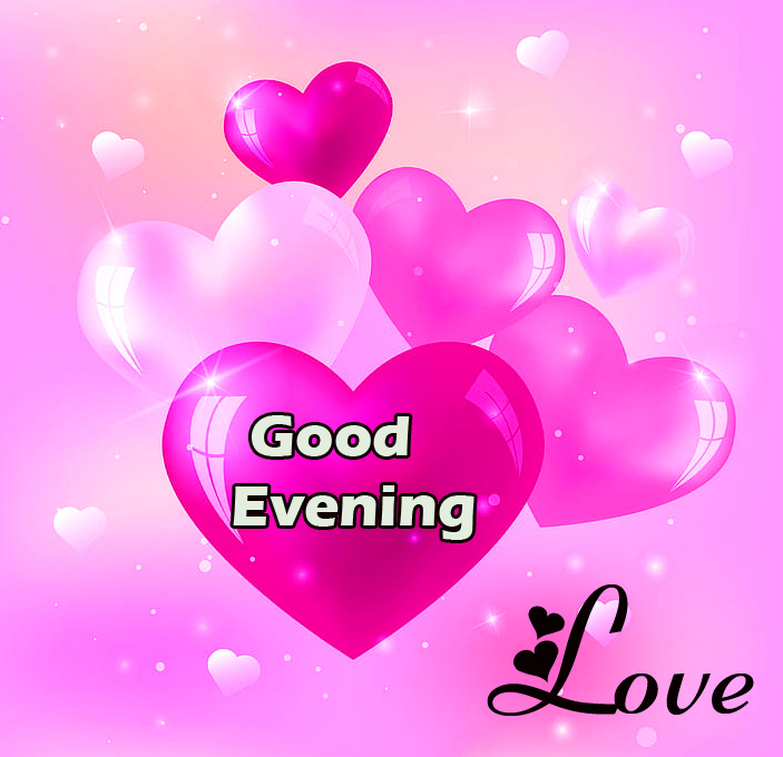 Love-Pink-Hearts-Good-Evening-Love-Wish