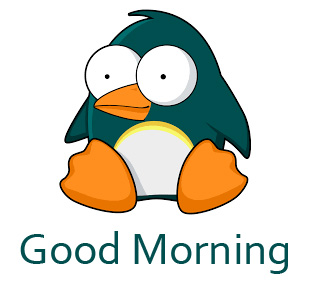 Lovely and Beautiful Cartoon Penguin Good Morning Pic