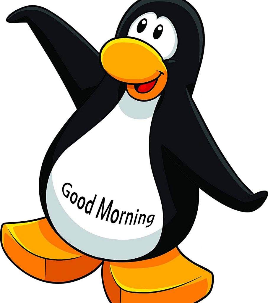 Penguin Good Morning Cartoon Photo