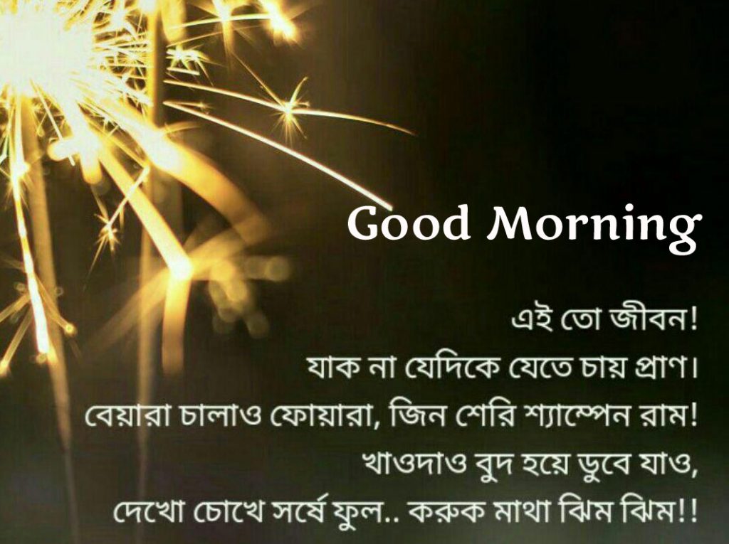Sparkling Bengali Quote Good Morning Image