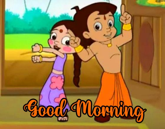 Sweet Bheem and Chutki Good Morning Image