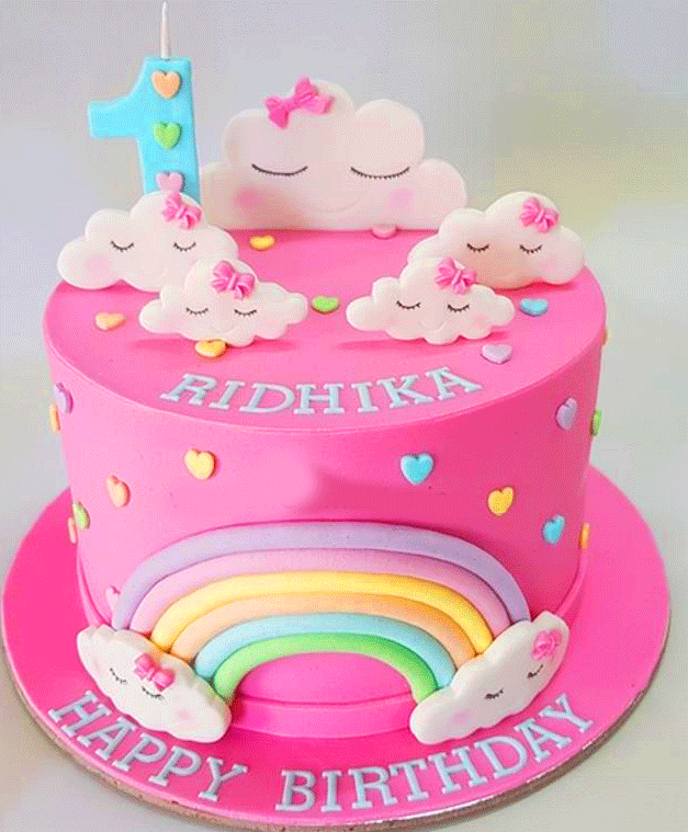 6 Month Birthday Cake for Girl
