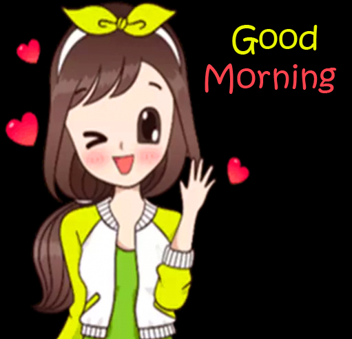 Cheerful Girl Good Morning Sticker