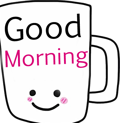 Coffee Cup Sticker with Good Morning Wish