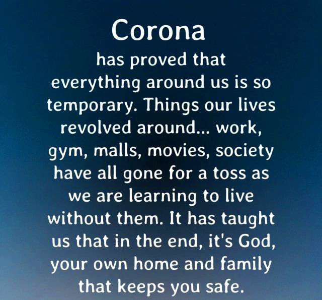 Corona Taught Something Great