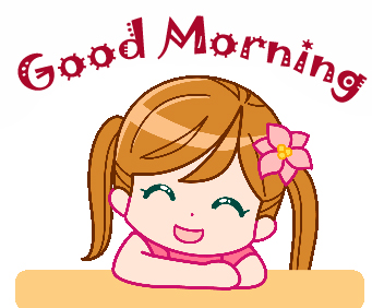 Cute Girl Sticker Good Morning Pic