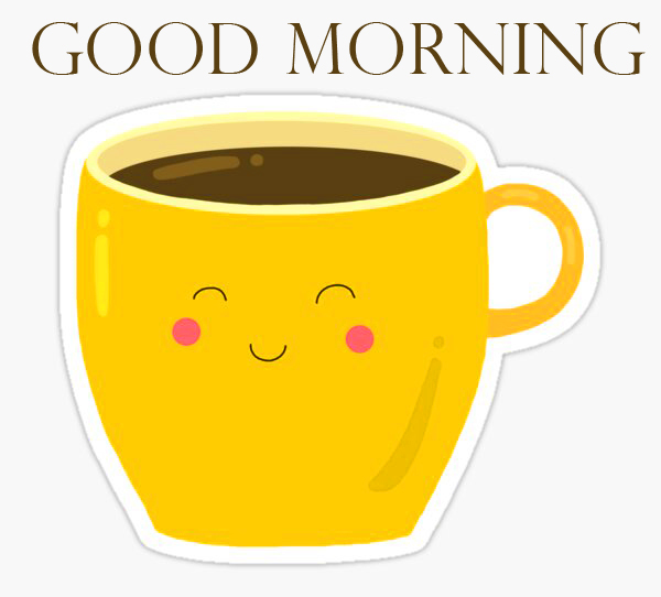 Cute and Happy Coffee Good Morning Sticker