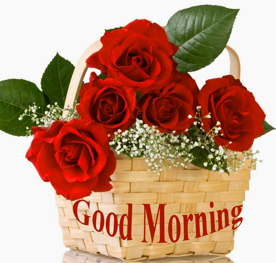 Good Morning Wish with Rose Basket