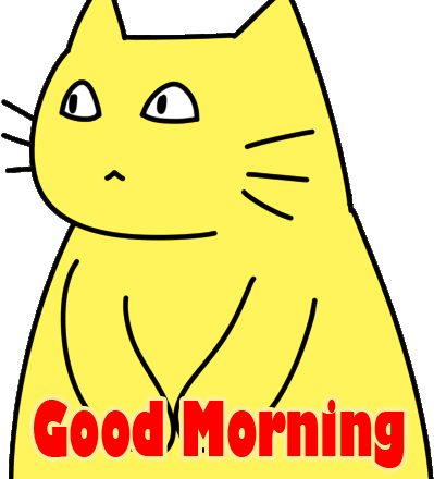 Good Morning with Cute Cat Sticker