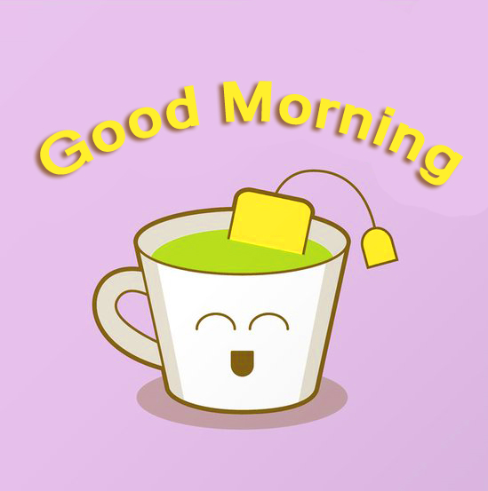 Green Tea Good Morning Sticker