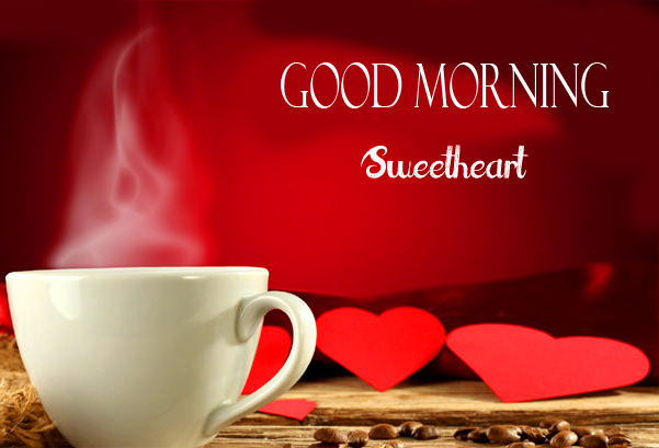 HD Coffee with Hearts and Good Morning Sweetheart Wish