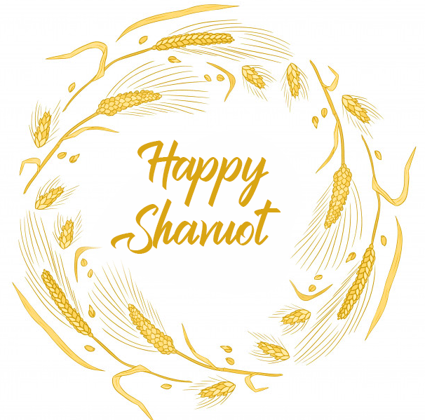 Happy Shavuot Wheat Wreath Greeting Image