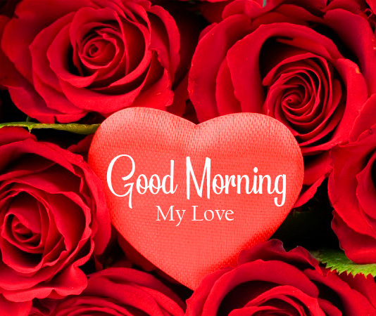 Heart-and-Red-Roses-with-Good-Morning-My-Love-Wish
