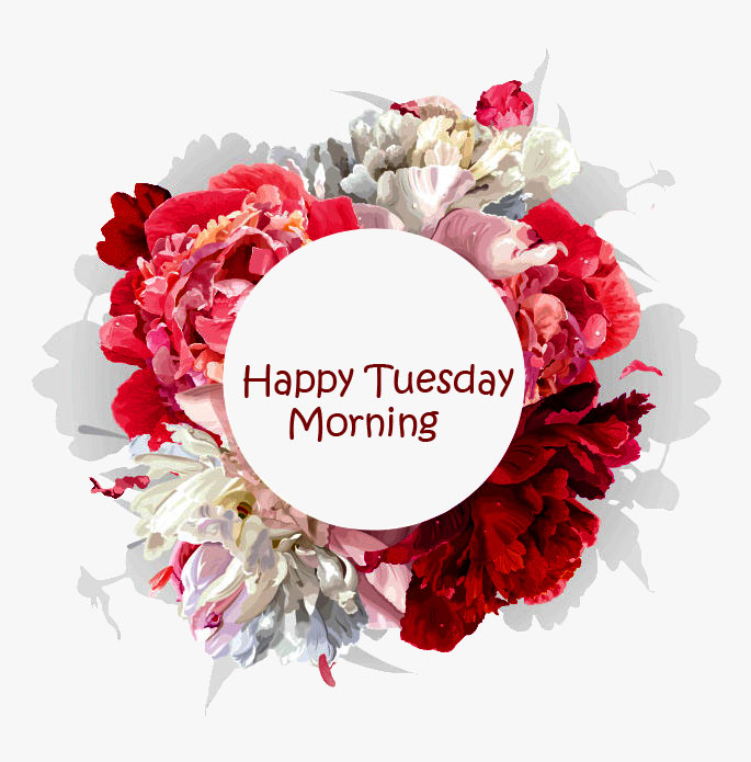 Lovely-Red-Flowers-Bouquet-Happy-Tuesday-Morning-Wallpaper