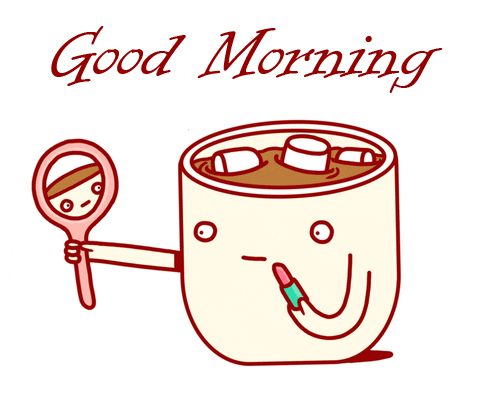 Makeup Coffee Cup Good Morning Sticker