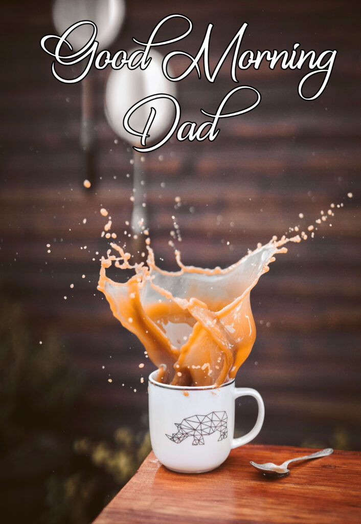 Splashing Coffee with Good Morning Message