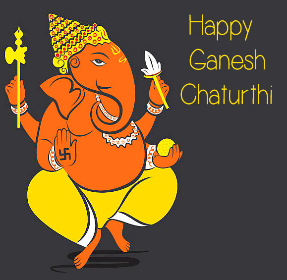 Animated Cute Happy Ganesh Chaturthi Image