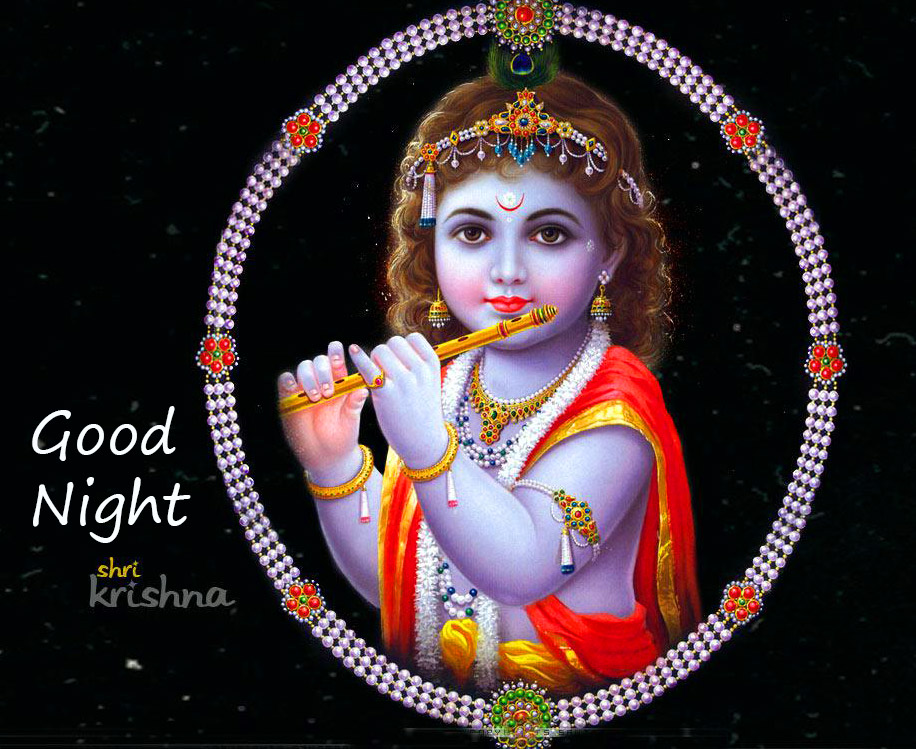 Good Night Images with God Krishna