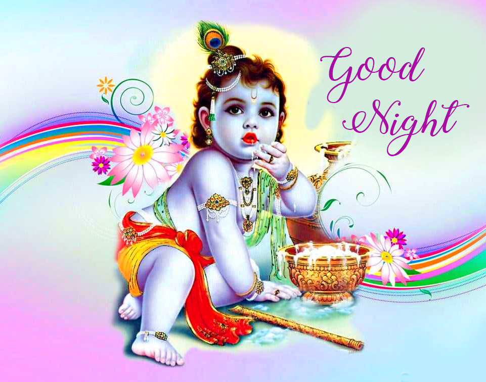 Good Night with Lord Krishna Images