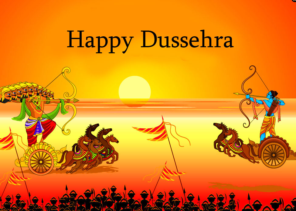 Happy Dussehra with Battle Scenery