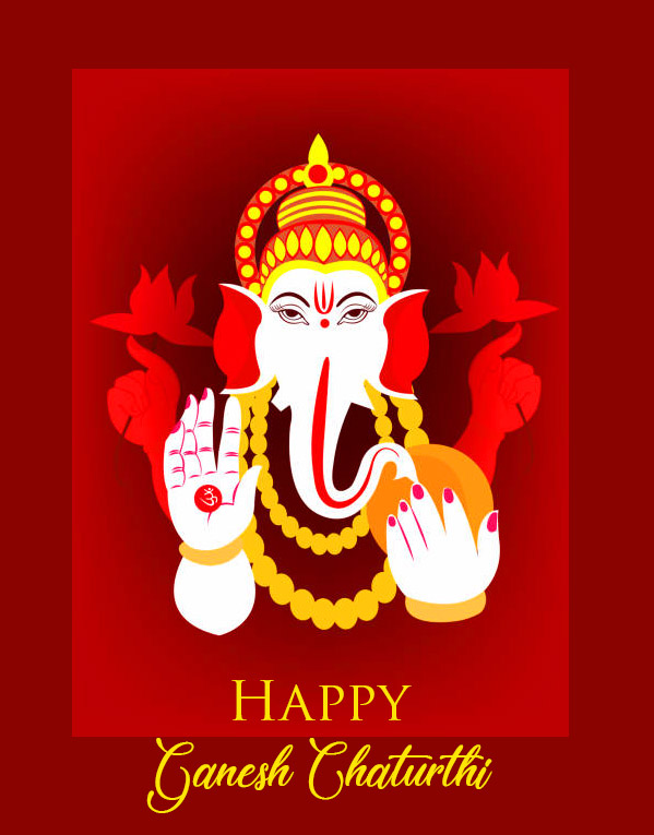 Hindu God Happy Ganesh Chaturthi Vector Wallpaper
