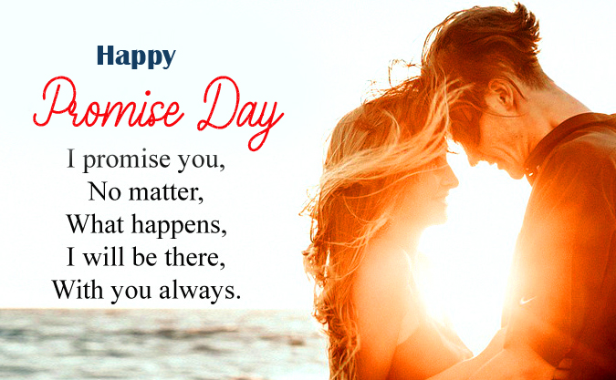 Love Couple and Quote with Happy Promise Day Wish