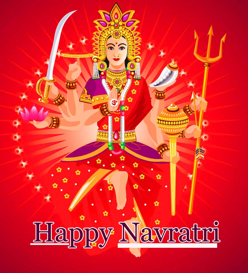 Mata Durga Image with Happy Navratri Wish