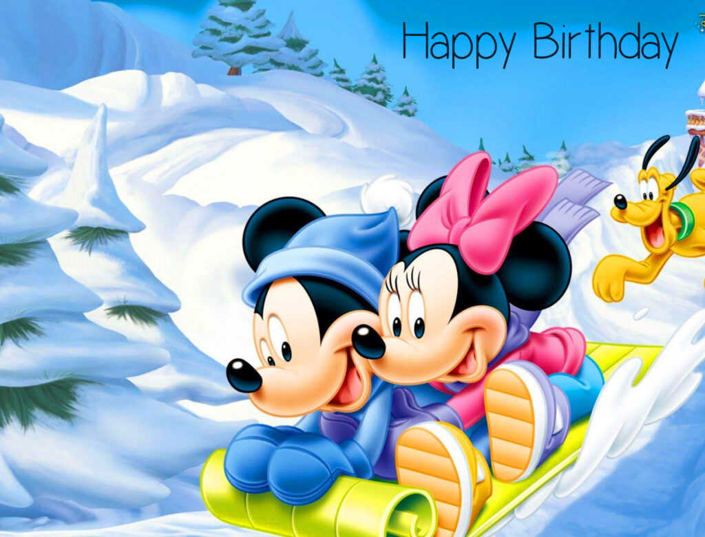 Minnie and Mickey Mouse Happy Birthday Cartoon Image