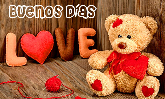 Romantic Teddy Bear Buenos Días Image