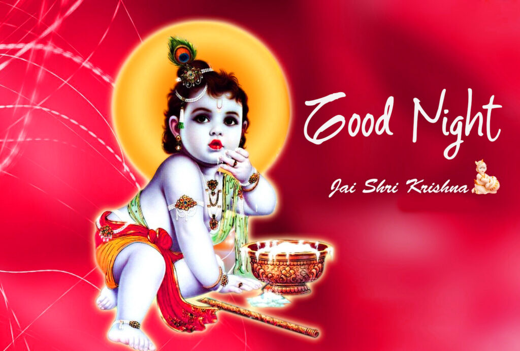 Shri Krishna Good Night Image