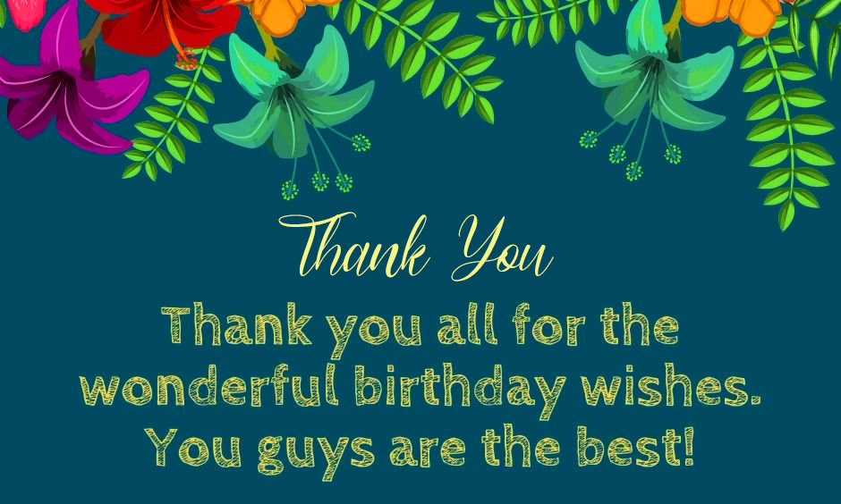 Thank You Quotes for Birthday Wishes in English