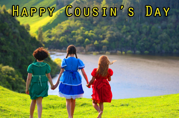 Three Cousins Image with Happy Cousin's Day Wish