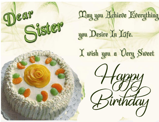 Very Sweet Happy Birthday Dear Sister Image